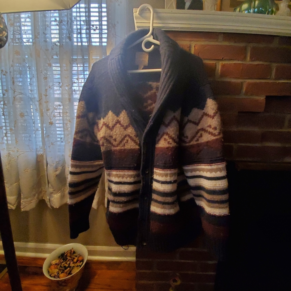 Wool Western pattern cardigan
